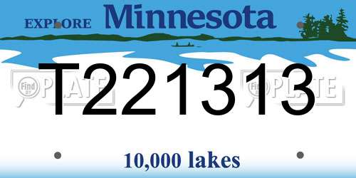 T221313 Minnesota License Plate