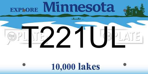 T221UL Minnesota License Plate