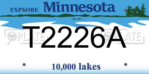 T2226A Minnesota License Plate