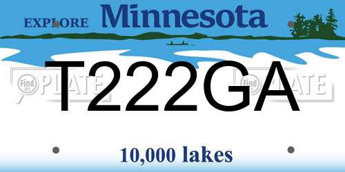 T222GA Minnesota License Plate