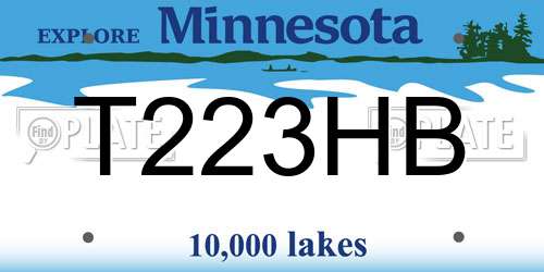 T223HB Minnesota License Plate