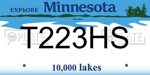 T223HS Minnesota License Plate