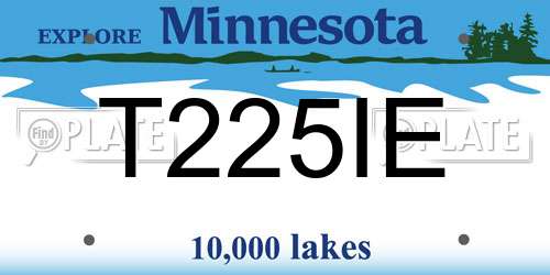 T225IE Minnesota License Plate