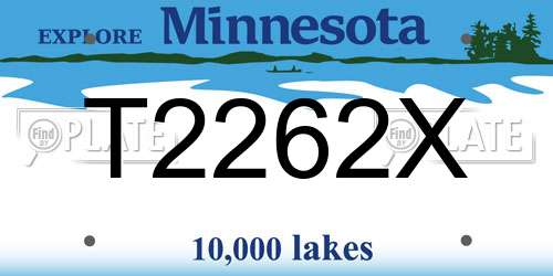 T2262X Minnesota License Plate