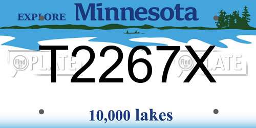 T2267X Minnesota License Plate