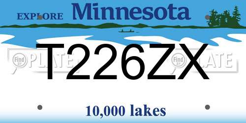 T226ZX Minnesota License Plate
