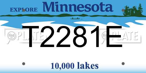 T2281E Minnesota License Plate