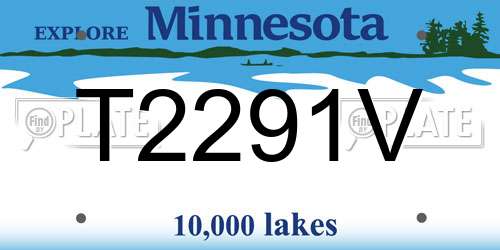T2291V Minnesota License Plate