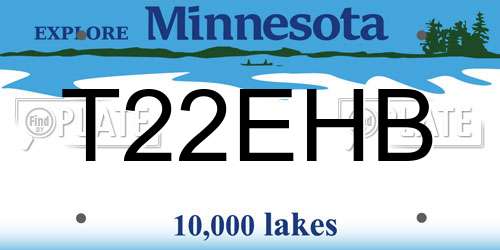T22EHB Minnesota License Plate