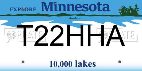 T22HHA Minnesota License Plate