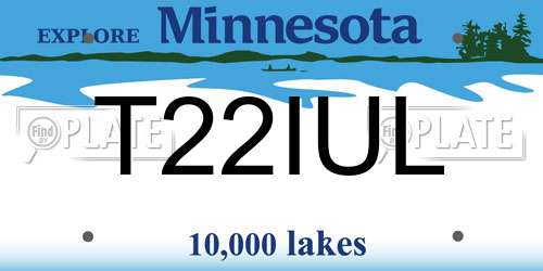 T22IUL Minnesota License Plate