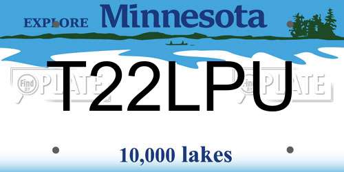 T22LPU Minnesota License Plate