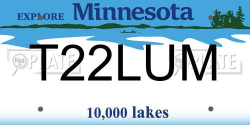 T22LUM Minnesota License Plate