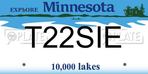 T22SIE Minnesota License Plate