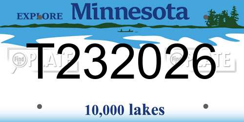 T232026 Minnesota License Plate