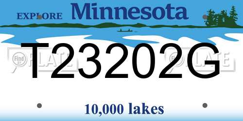 T23202G Minnesota License Plate