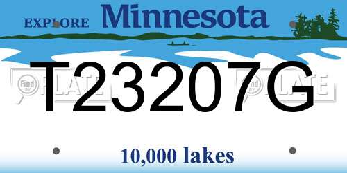 T23207G Minnesota License Plate