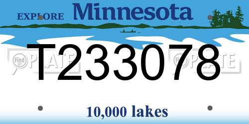 T233078 Minnesota License Plate