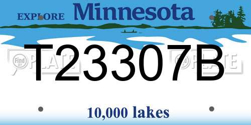 T23307B Minnesota License Plate