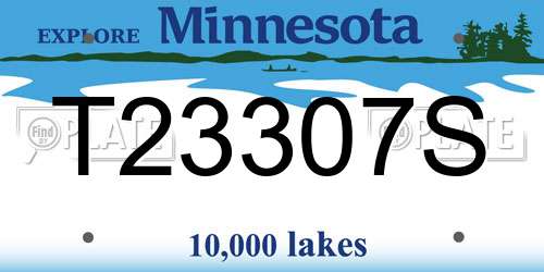 T23307S Minnesota License Plate