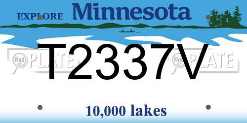 T2337V Minnesota License Plate