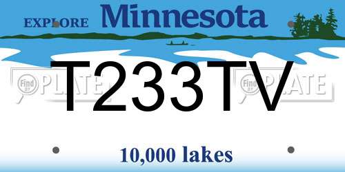 T233TV Minnesota License Plate