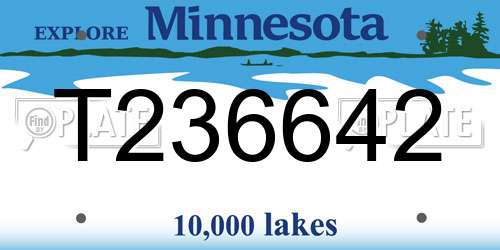 T236642 Minnesota License Plate