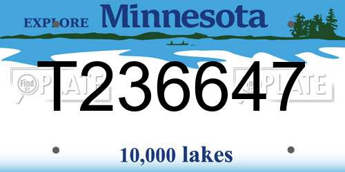 T236647 Minnesota License Plate