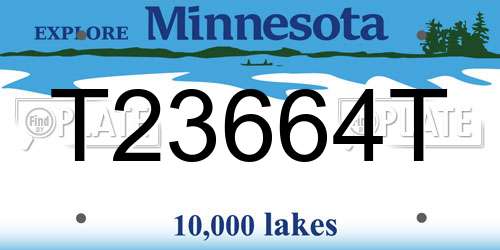 T23664T Minnesota License Plate