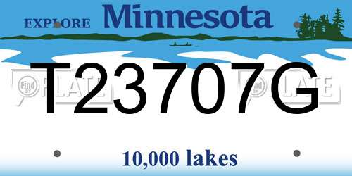 T23707G Minnesota License Plate