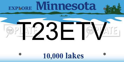 T23ETV Minnesota License Plate