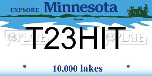 T23HIT Minnesota License Plate