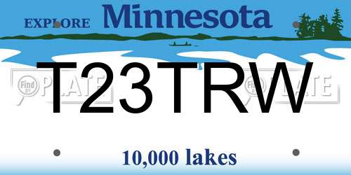 T23TRW Minnesota License Plate