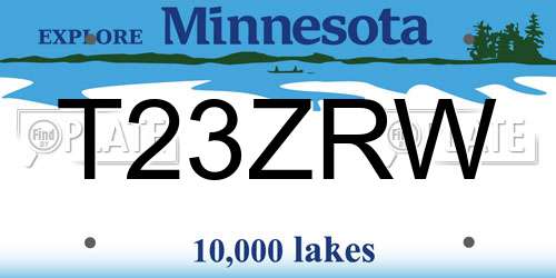 T23ZRW Minnesota License Plate