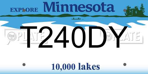 T240DY Minnesota License Plate