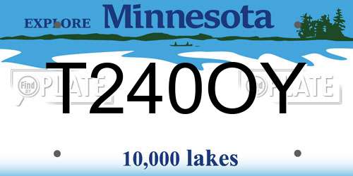 T240OY Minnesota License Plate