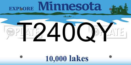 T240QY Minnesota License Plate