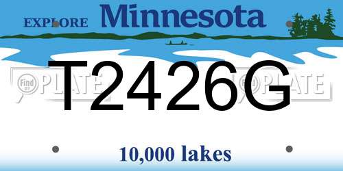T2426G Minnesota License Plate