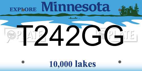 T242GG Minnesota License Plate