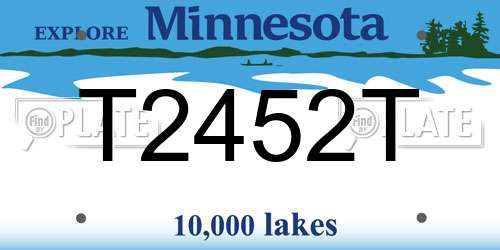T2452T Minnesota License Plate