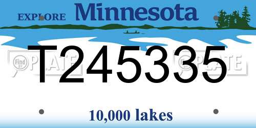 T245335 Minnesota License Plate
