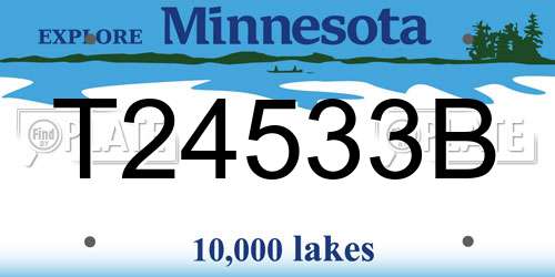 T24533B Minnesota License Plate