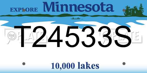 T24533S Minnesota License Plate