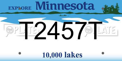 T2457T Minnesota License Plate
