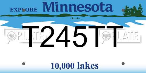 T245TT Minnesota License Plate