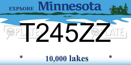 T245ZZ Minnesota License Plate
