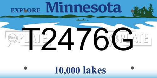 T2476G Minnesota License Plate