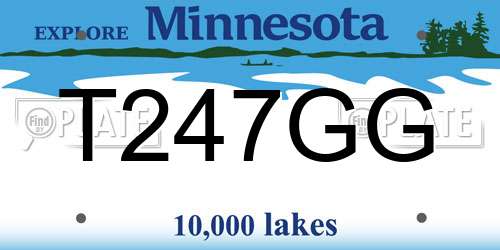 T247GG Minnesota License Plate