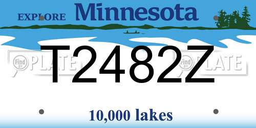 T2482Z Minnesota License Plate