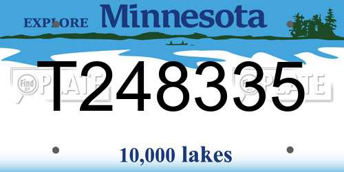 T248335 Minnesota License Plate